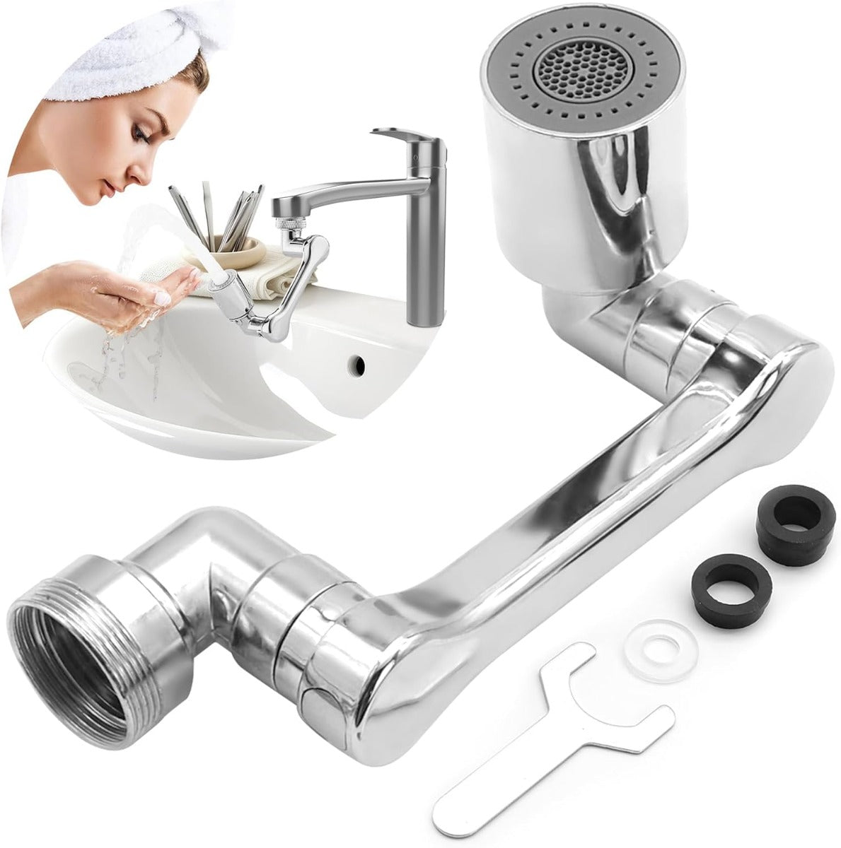 Aeratore per rubinetto ruotabile prolunga rubinetto multifunzione con 2 modalità aeratori rubinetti testina spruzzatore girevole filtro rubinetto antispruzzo per cucina e bagno