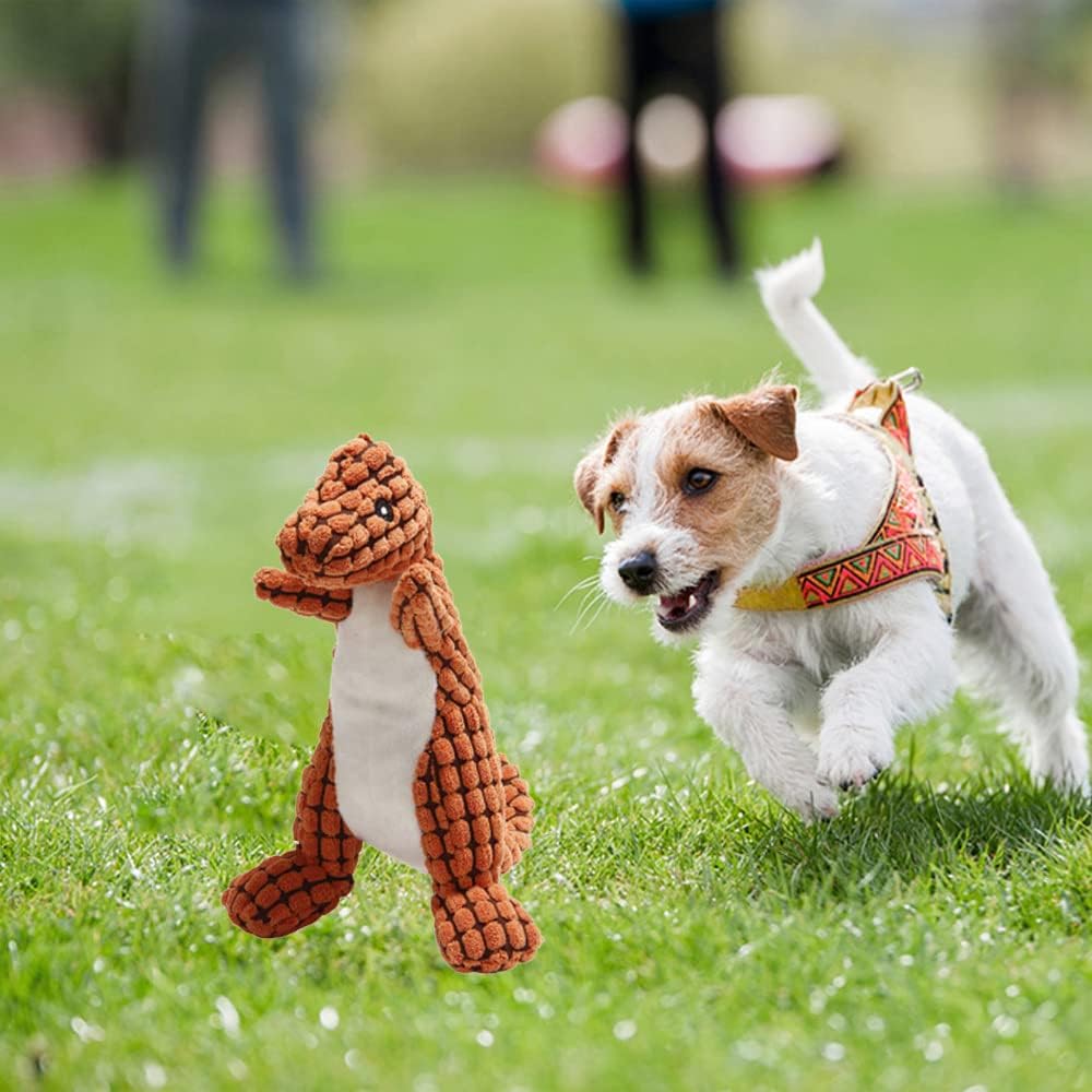 Giocattolo per Cani a Forma di Dinosauro con Squeaker, Morbido e Resistente