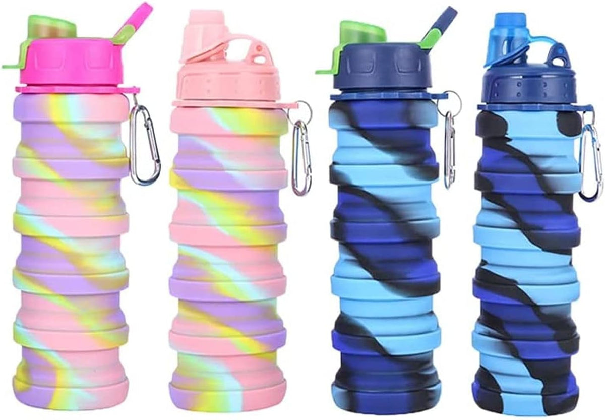 Borraccia Pieghevole in Silicone da 500 ml – Ideale per Attività all’Aperto, Viaggi, Ciclismo ed Escursionismo