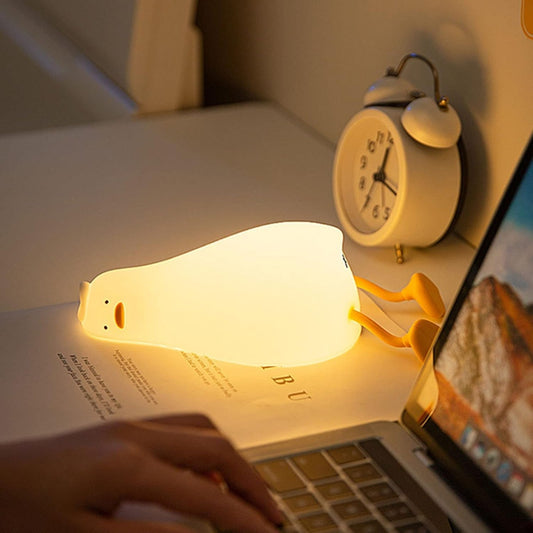 Luce Notturna a Forma di Anatra – Lampada LED Ricaricabile in Silicone