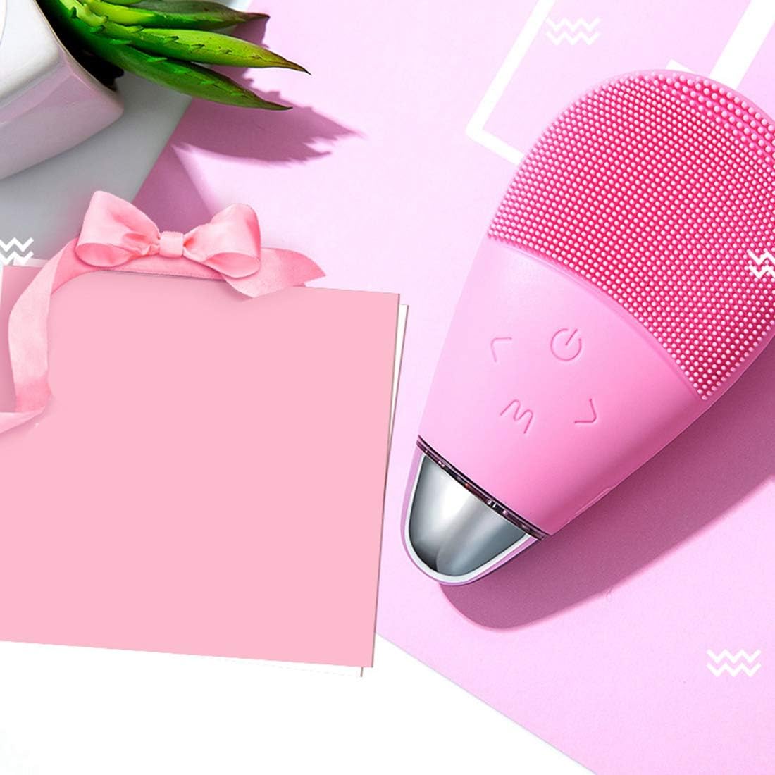 Spazzola per la Pulizia del Viso Elettrica, Scrubber Portatile Impermeabile IPX7, Ricaricabile USB, 5 Modalità di Vibrazione