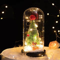 Albero di natale in cupola di vetro con decorazione a led