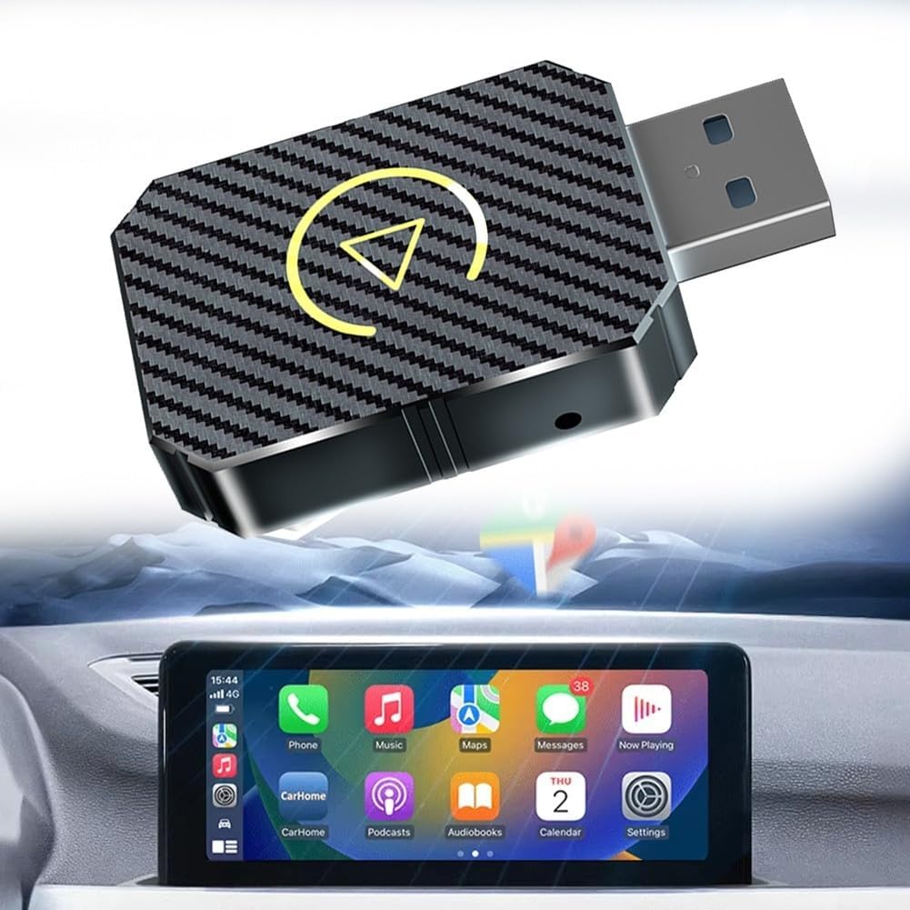Adattatore Wireless 2 in 1 per CarPlay e Android Auto – Plug & Play, Connessione Bluetooth/Wi-Fi, Compatibile con USB-A/C