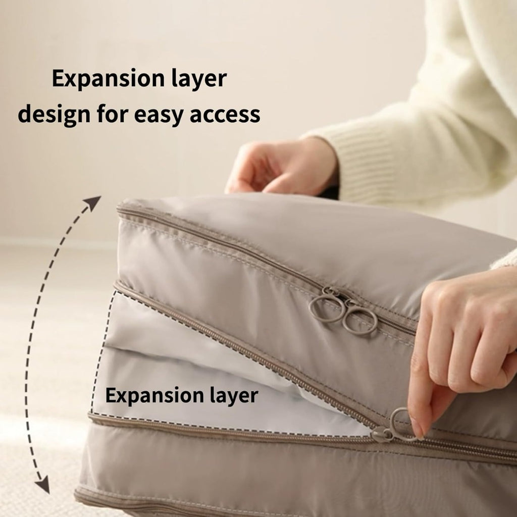Custodie Pieghevoli per Piumoni Kit 52x42x60cm - Organizer Autocomprimente Ultra Salvaspazio (grigio)