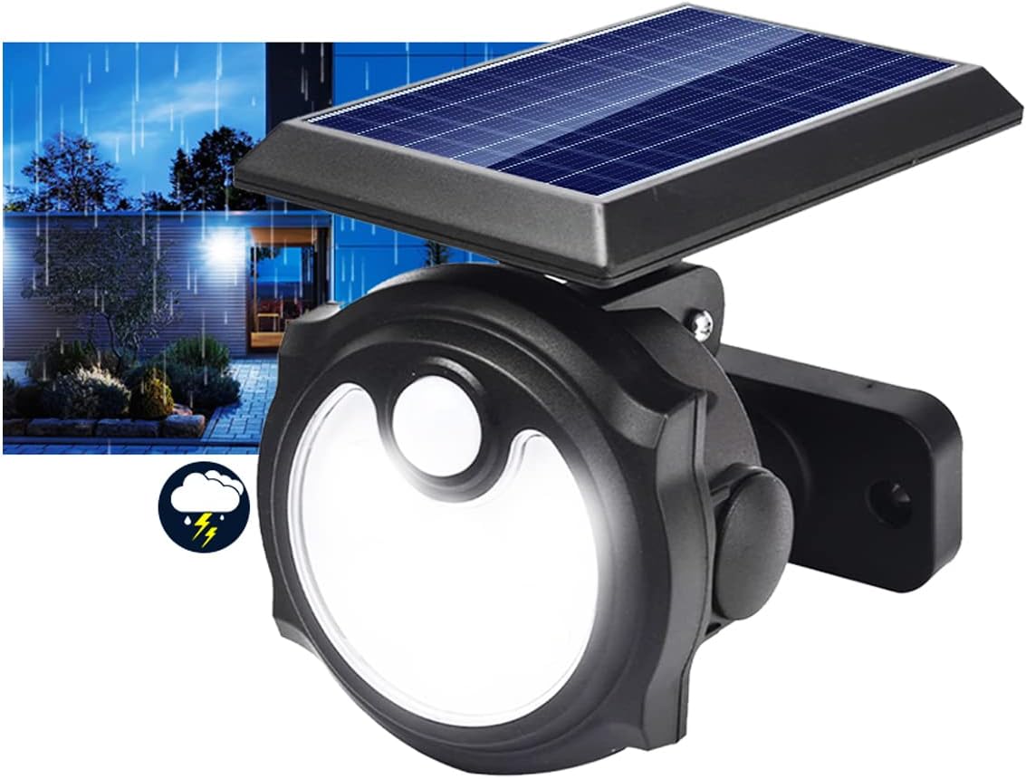 Faretto Solare da Giardino TE-B0391 con 56 LED COB, Luce Fredda e Sensore di Movimento
