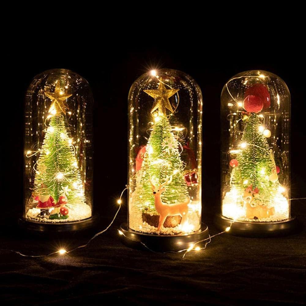 Albero di natale in cupola di vetro con decorazione a led