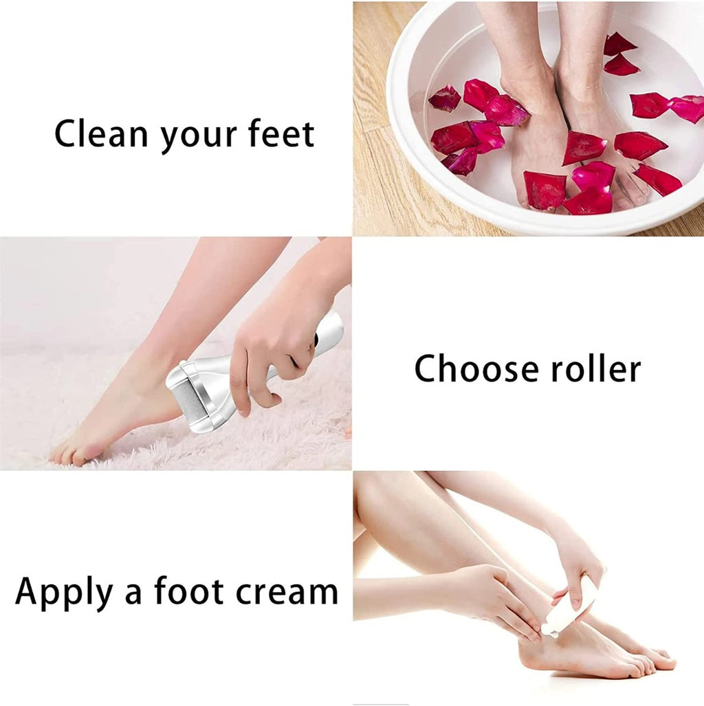 Rimuovi calli elettrico display digitale a led strumenti per la pedicure con 3 testine a rullo e 2 velocità per talloni screpolati e pelle morta