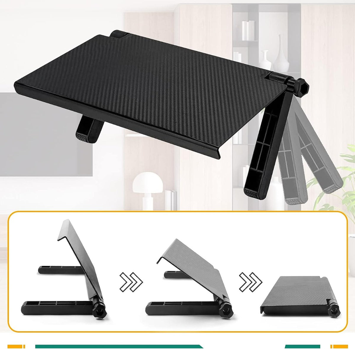 Supporto monitor staffa router pieghevole, 33x16 cm vassoio superiore tv ripiano per decoder tv box regolabile