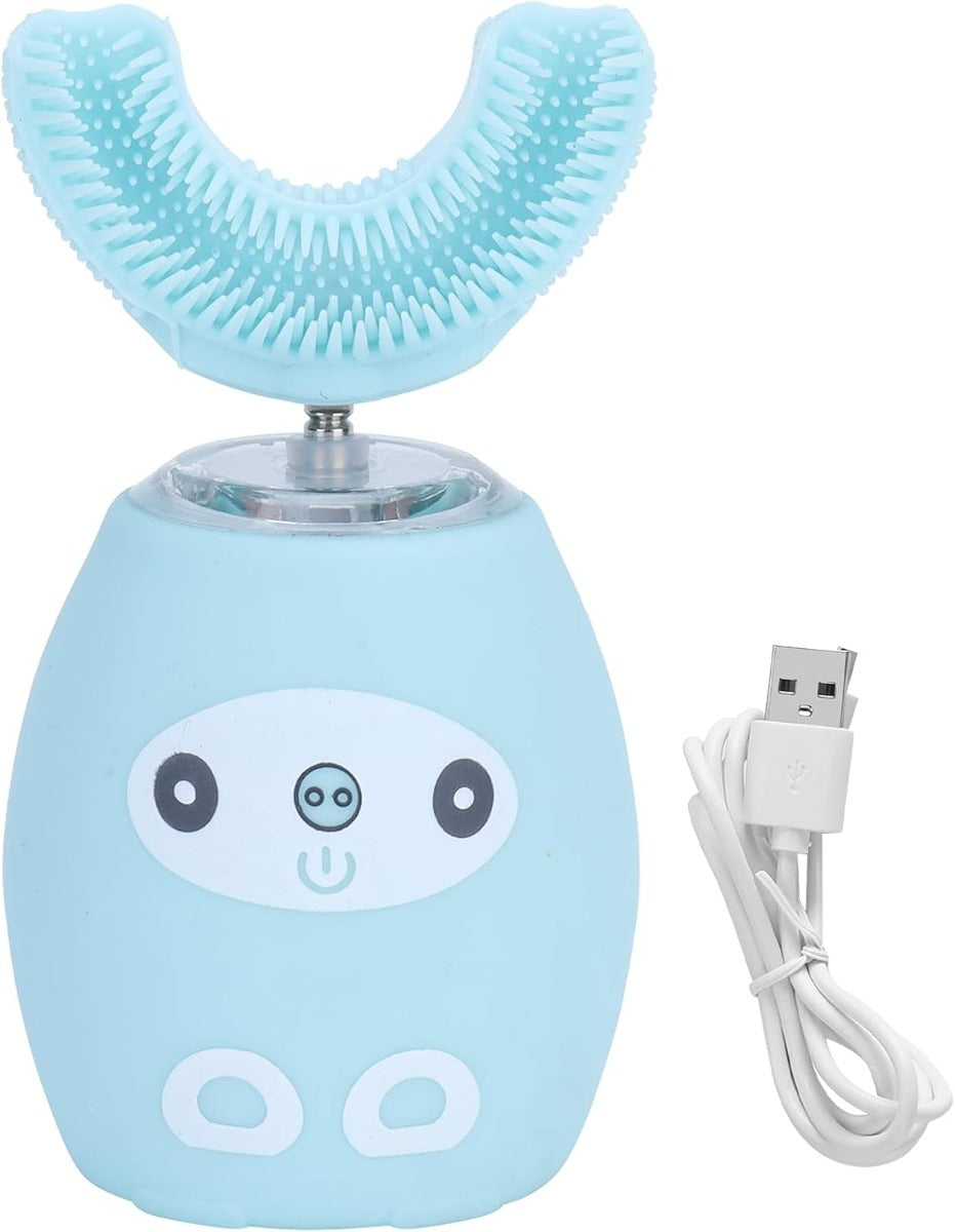 Spazzolino Elettrico Ultrasonico per Bambini – Forma a U, 4 Modalità, IPX7 Impermeabile, Pulizia e Sbiancamento Dentale