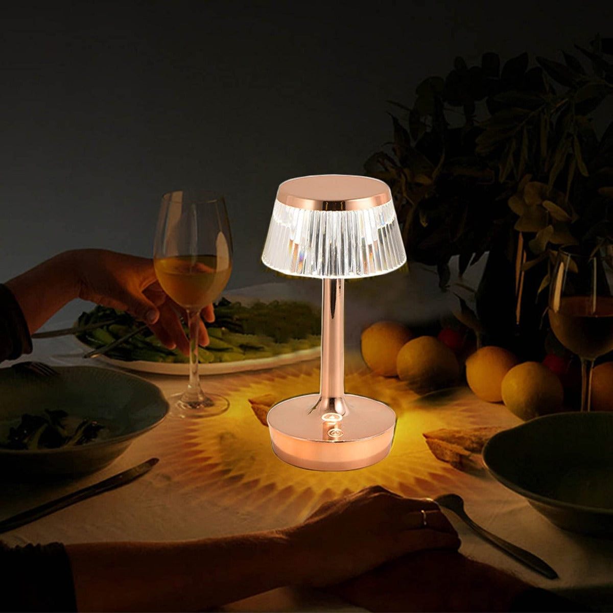 Lampada da tavolo ristorante led wireless dimmerabile con batteria lampada da scrivania bar decorazione ricaricabile touch con paralume in cristallo acrilico
