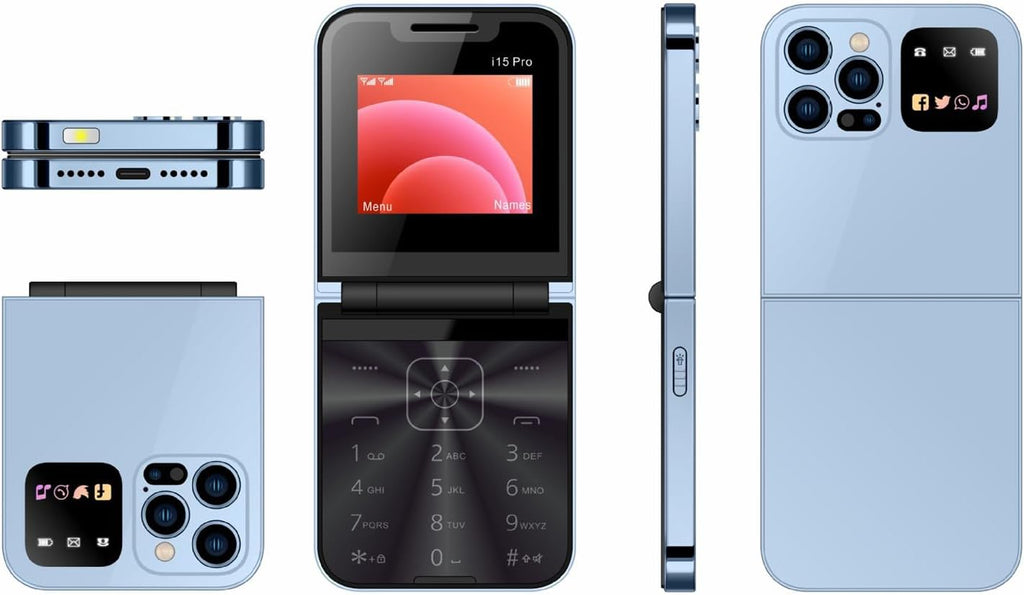 Telefono cellulare flip mini i15 tastiera 2g gsm telefono cellulare pieghevole