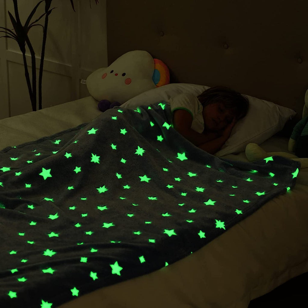 Coperta Magica per bambini plaid in pile con stelle che si illuminano al buio morbida