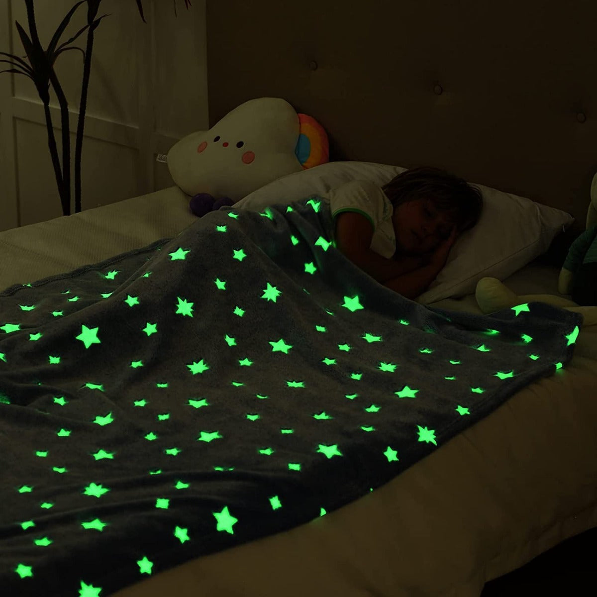 Coperta Magica per bambini plaid in pile con stelle che si illuminano al buio morbida
