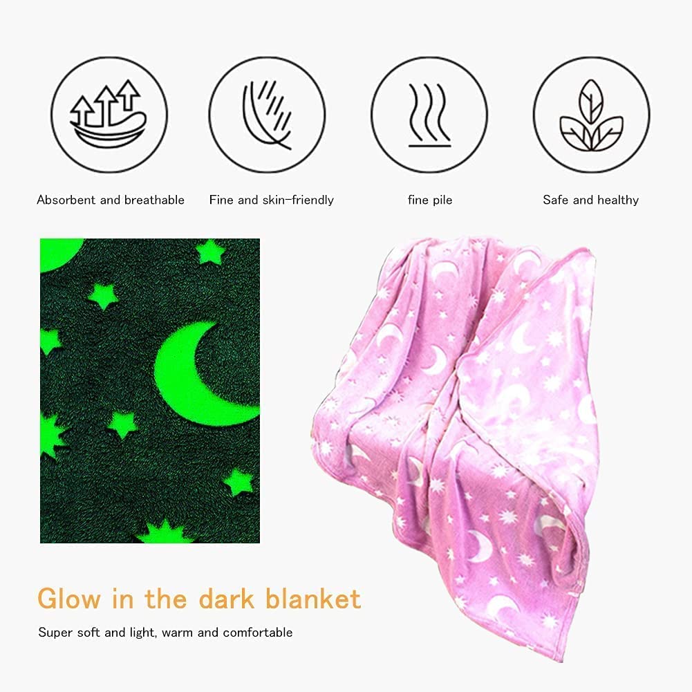 Coperta Magica per bambini plaid in pile con stelle che si illuminano al buio morbida