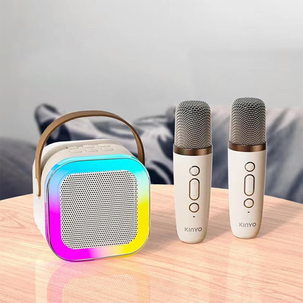 Microfono Karaoke Portatile Wireless Bluetooth 5.0 con Audio HD, Batteria Ricaricabile, Luci LED e Effetti Sonori per Feste Bambini e Adulti