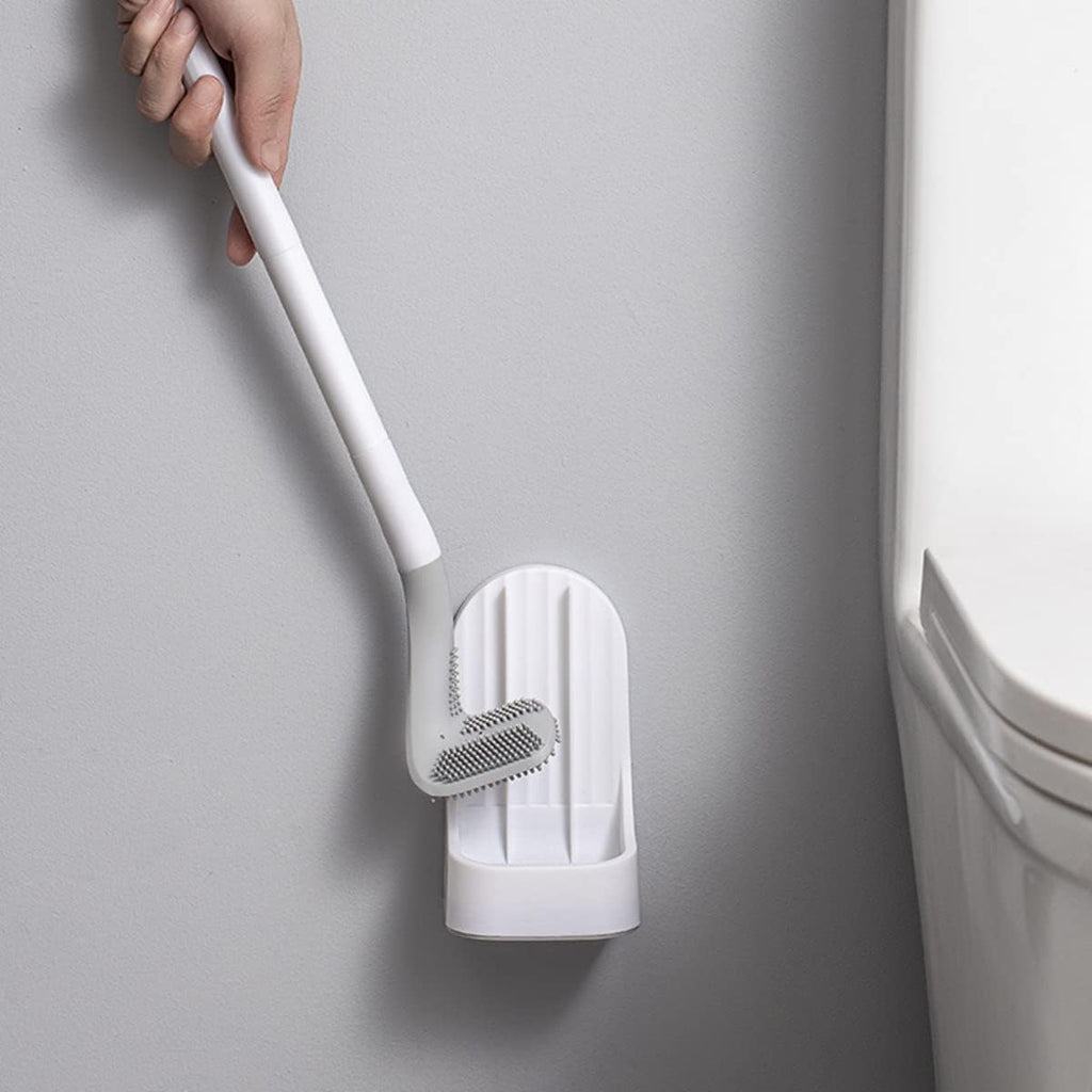 Scopino WC in Silicone con Design a Mazza da Golf | Setola Flessibile TPR, Asciugatura Rapida e Supporto Antigoccia