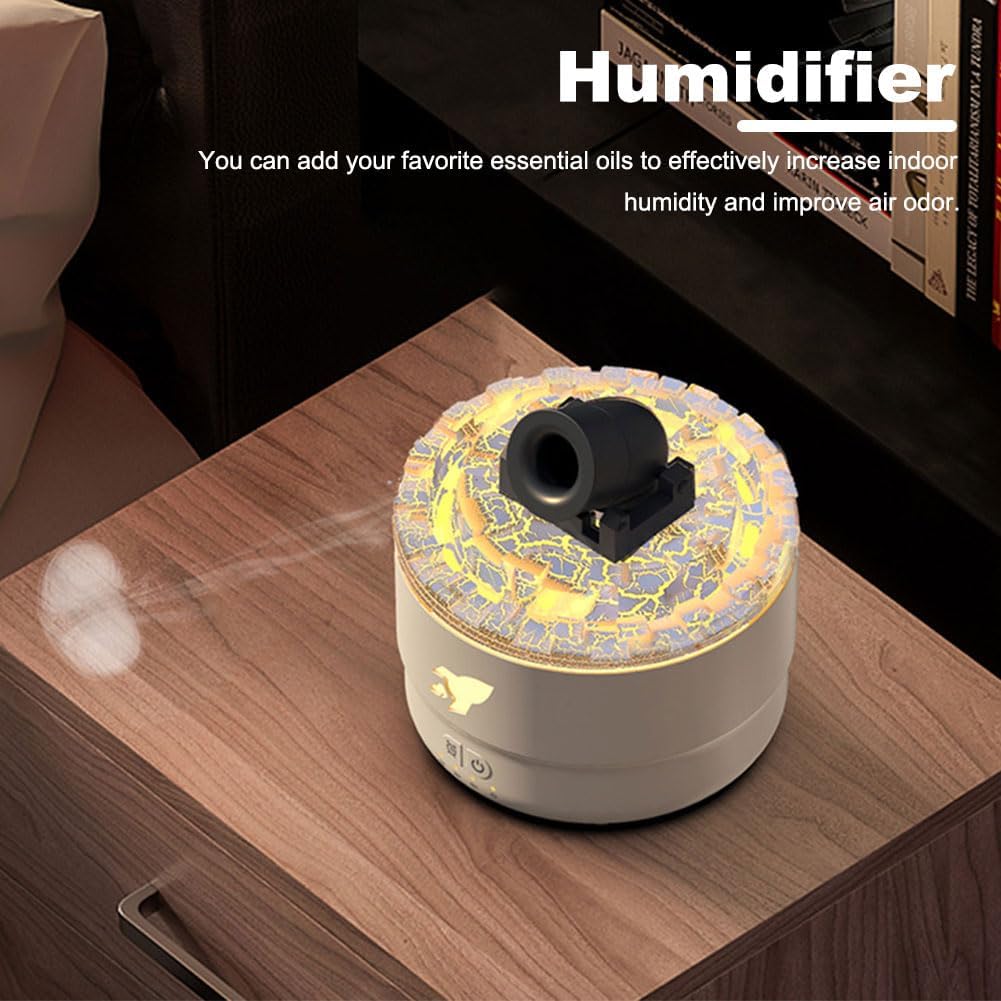 Umidificatore Diffusore di Oli Essenziali con Effetto Anelli di Fumo e Luci LED Colorate