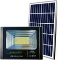Shunjiuboy Faro LED Solare 400W con Sensore Crepuscolare, Telecomando e Timer, Luce Bianca Fredda 6500K, IP67