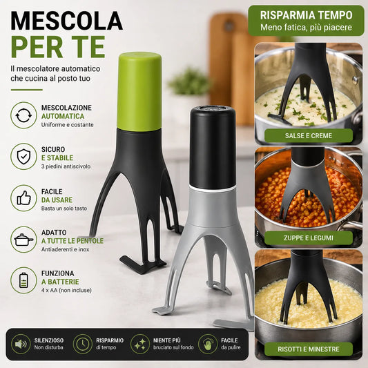 Mescolatore Elettrico Automatico per Pentole Agitatore Cucina Gira Sugo Creme Salse