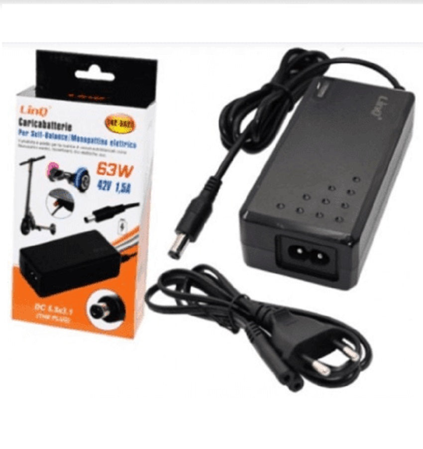 Caricabatterie per monopattini elettrici 42v 63w 1,5a dc 8.0x1.6 linq