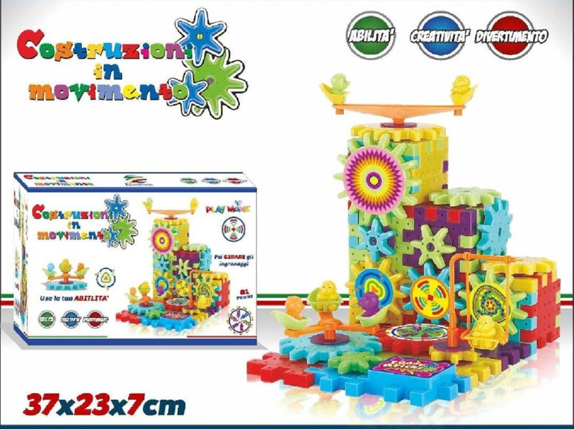 Costruzioni per bambini blocchi di apprendimento in plastica ad incastro multicolore 81 pezzi