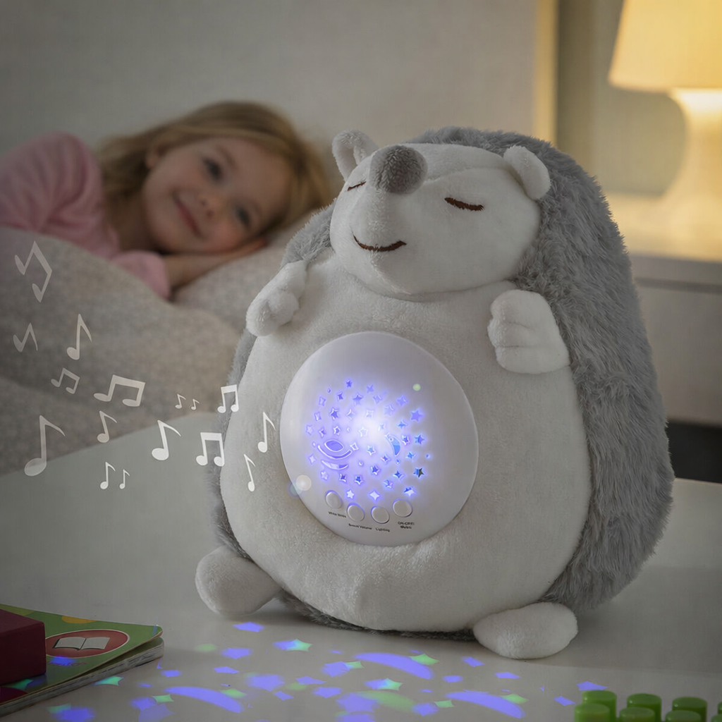 Riccio di Peluche con suoni e luci Proiettore Antibuio Spikey