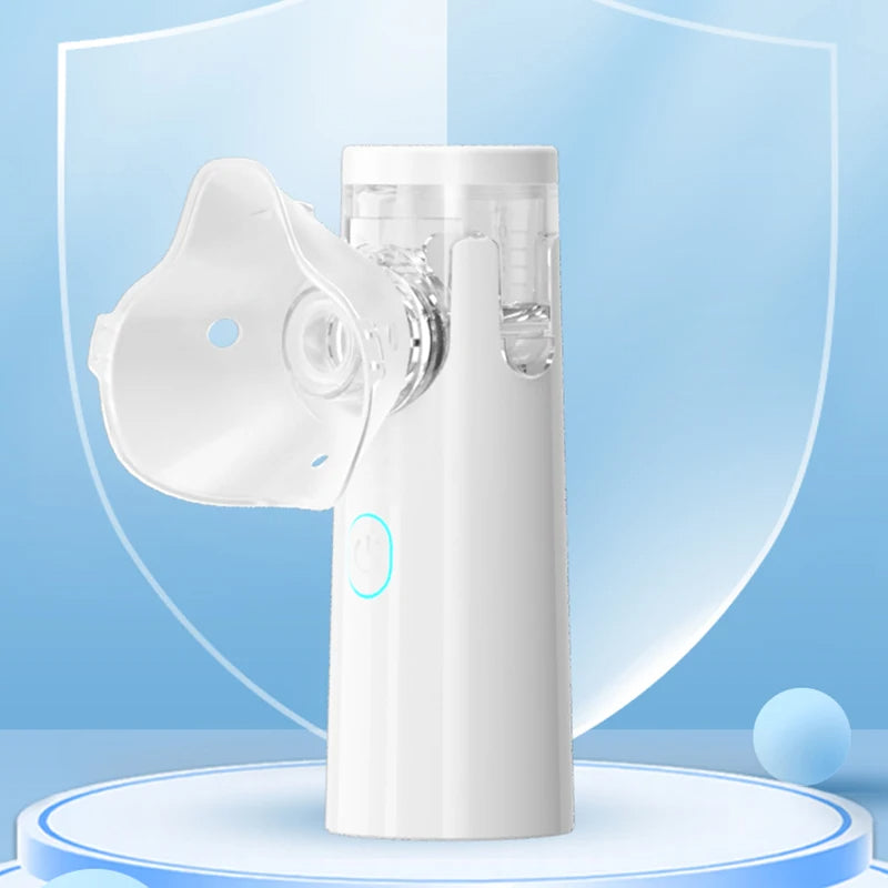 Aerosol Portatile Ricaricabile a Ultrasuoni – Doppia Alimentazione USB/Batteria, Maschere per Adulti e Bambini