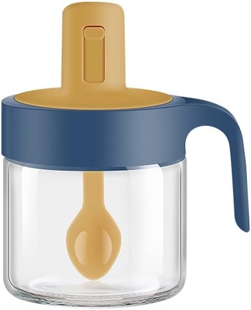 Barattolo per condimenti con cucchiaio retrattile per spezie in vetro con coperchio e cucchiaio ottimo per la tua cucina