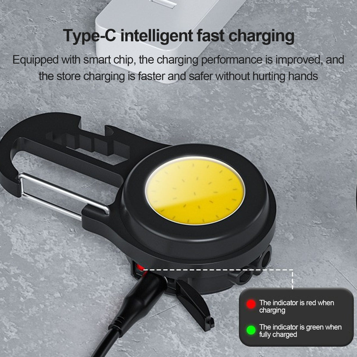 Mini torcia elettrica usb mini portachiavi luce fondo magnetico mini torcia led manico rotante impermeabile alta luminosità