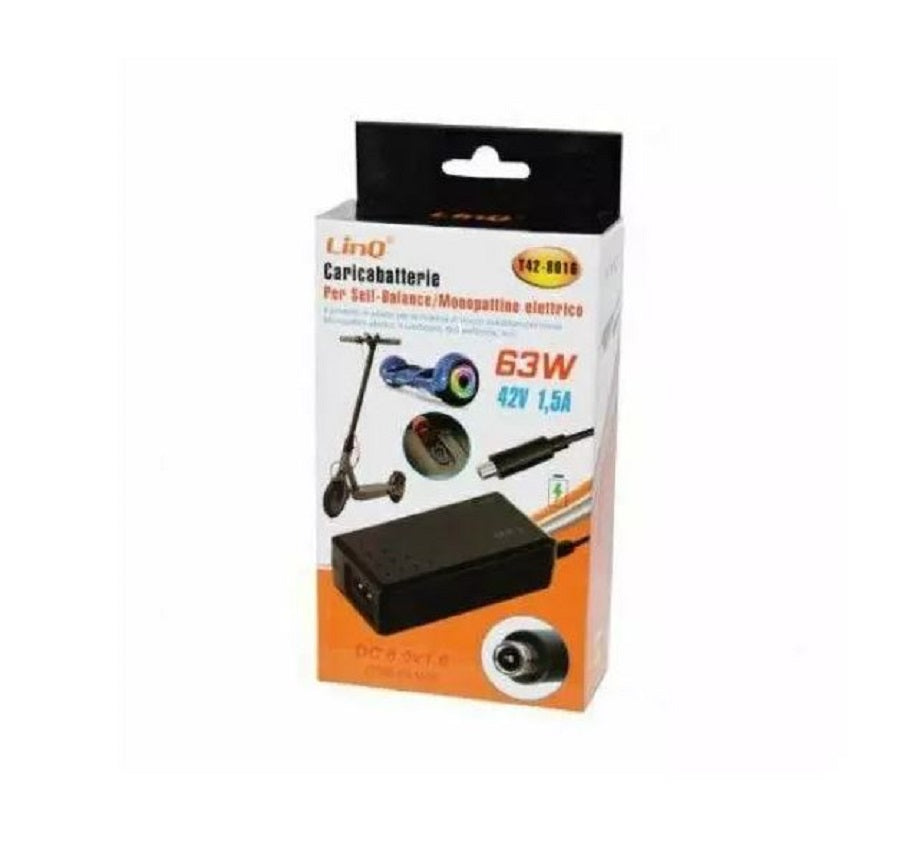 Caricabatterie per monopattini elettrici 42v 63w 1,5a dc 8.0x1.6 linq