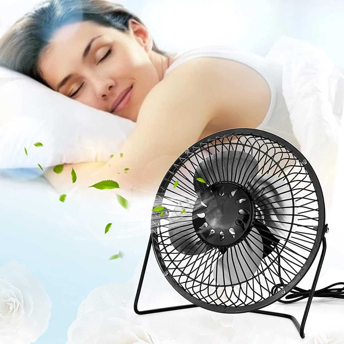 Mini ventilatore da tavolo in metallo alimentazione con usb