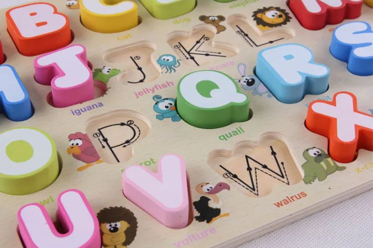 Lettere Incastri In Legno Gioco Giocattolo Bambini sar
