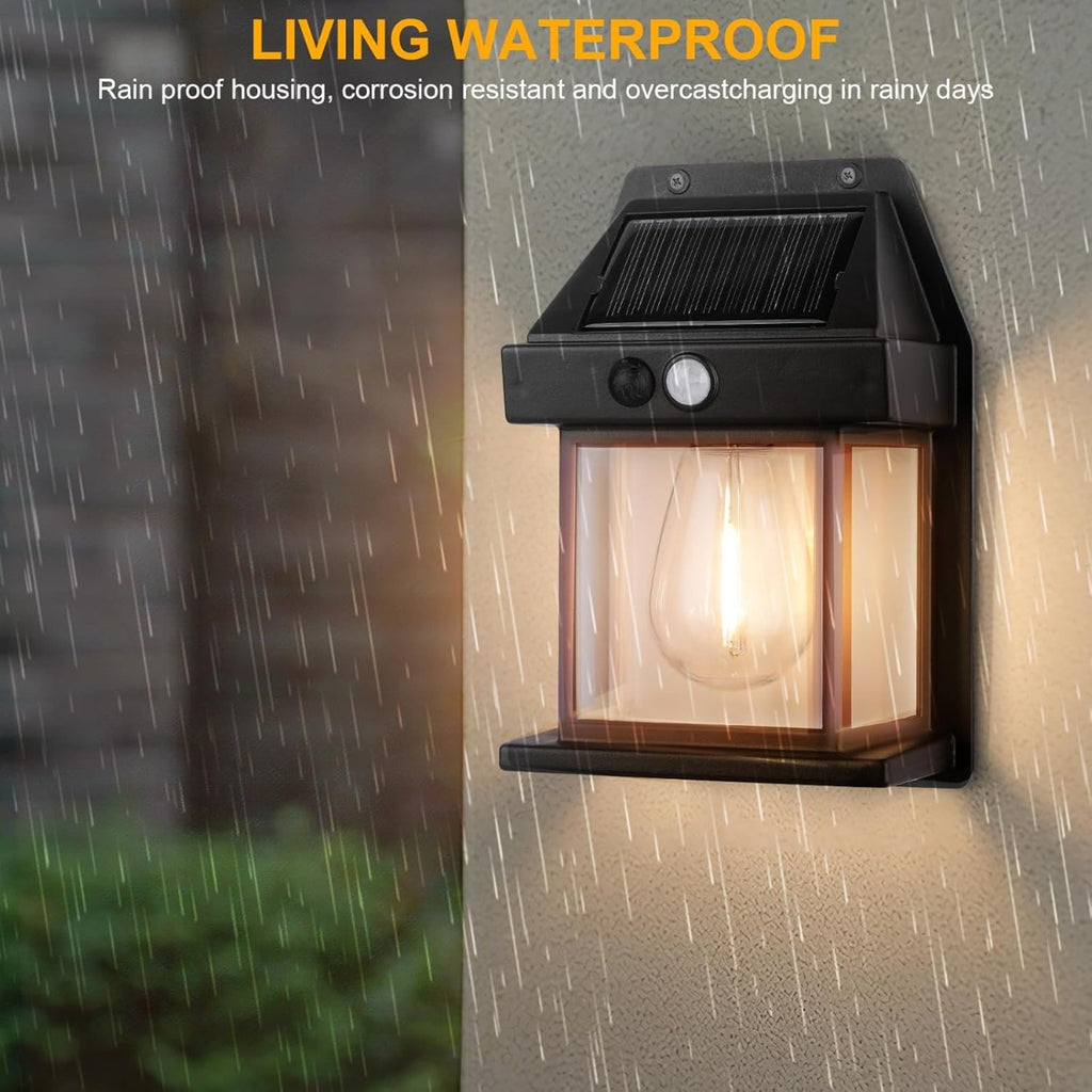Lampada Solare da Parete LED con Sensore di Movimento, 3 Modalità di Illuminazione, Impermeabile IP65 per Esterni
