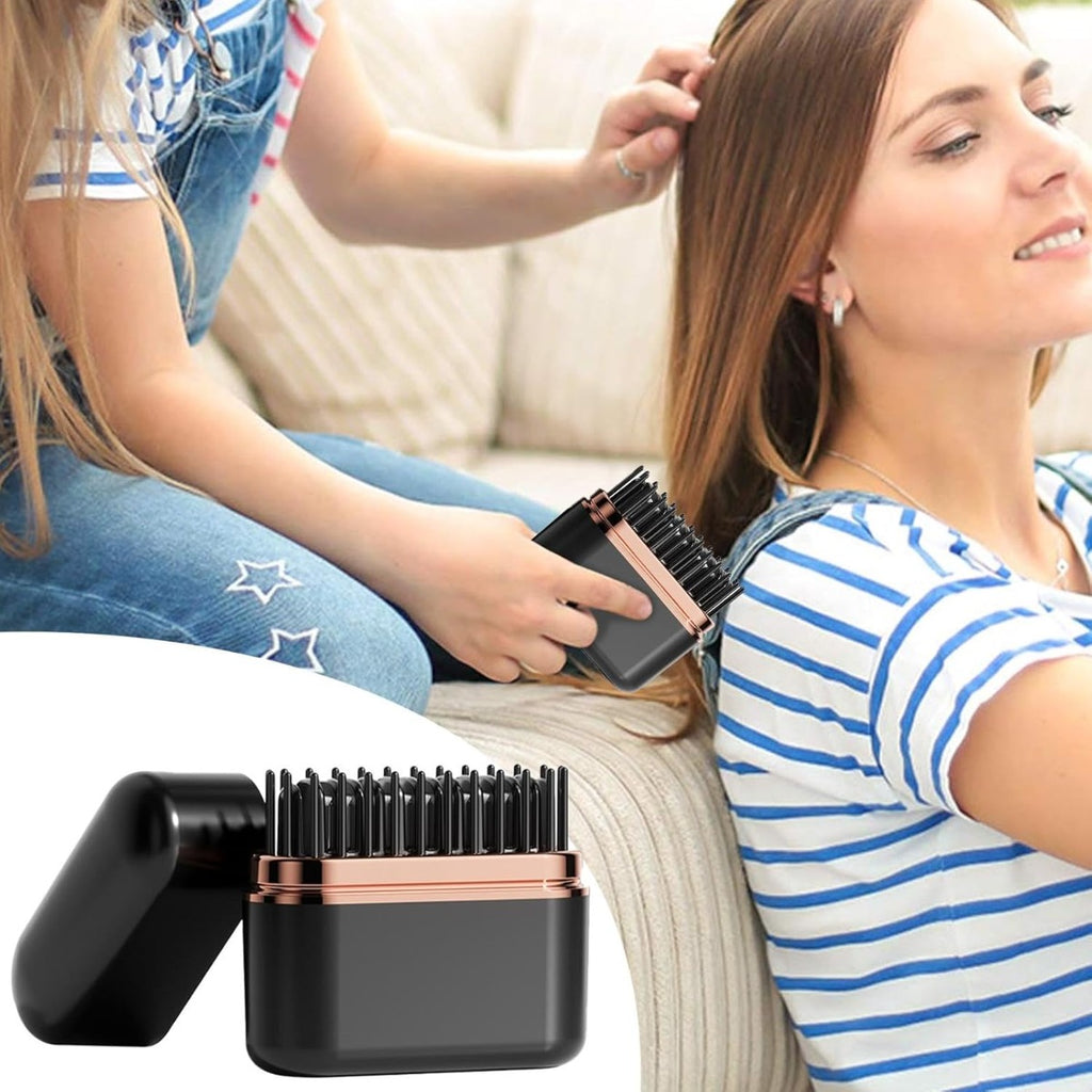Spazzola per Lisciare i Capelli Senza Fili con Tecnologia Ionica, Pettine Riscaldato Portatile Ricaricabile con 3 Temperature