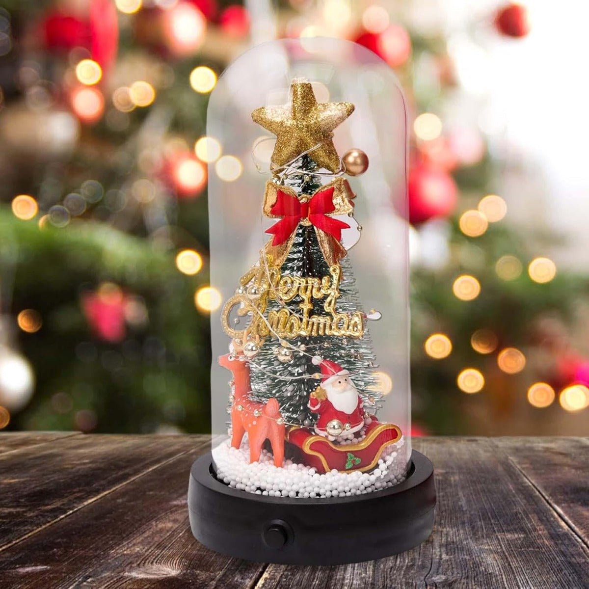 Cupola di Vetro con Luci LED per Natale