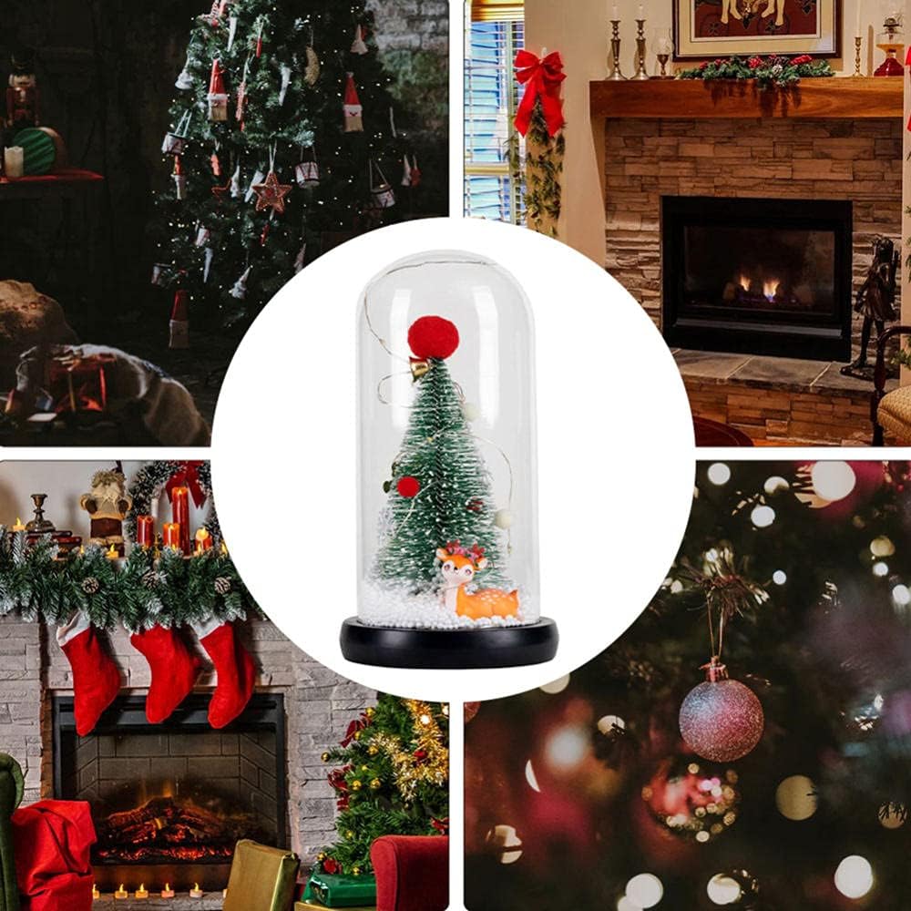 Albero di natale in cupola di vetro con decorazione a led