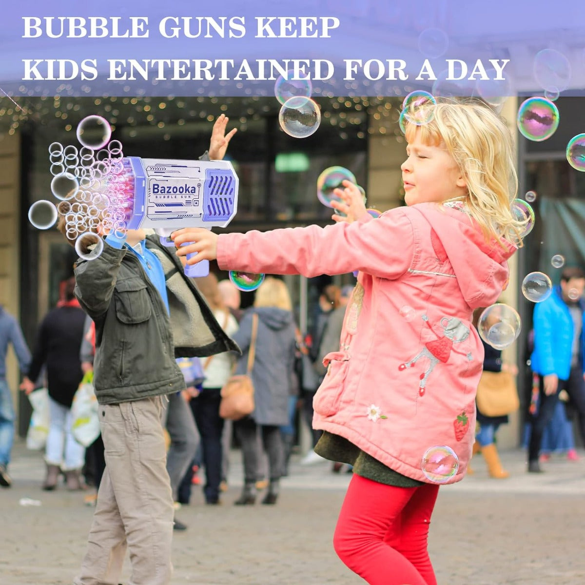 Pistola giocattolo a bolle Bubble gun 69 fori automatica