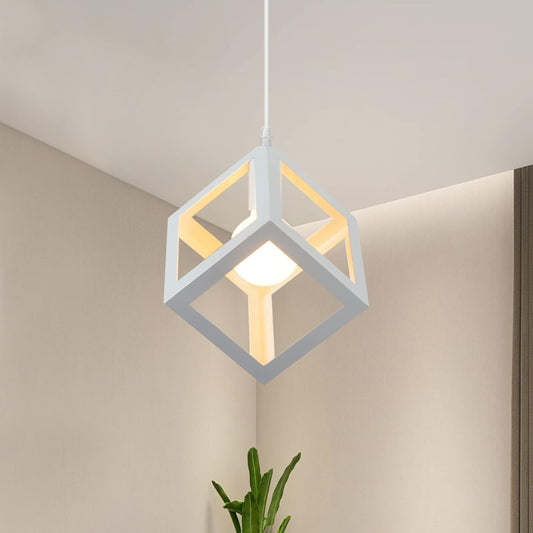 Lampadario a Sospensione Vintage Industriale a Forma di Cubo