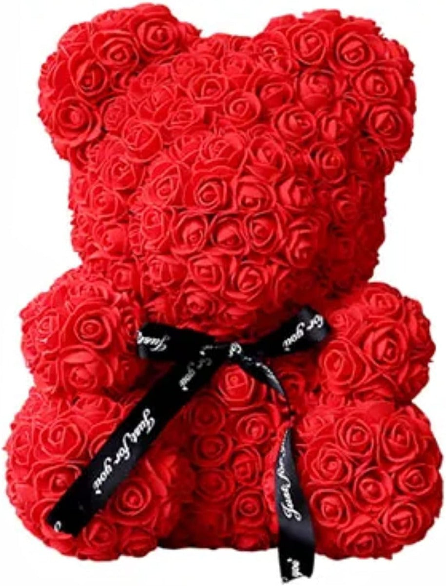 Orsetto di rose con fiocco e led idea regalo san valentino fidanzati