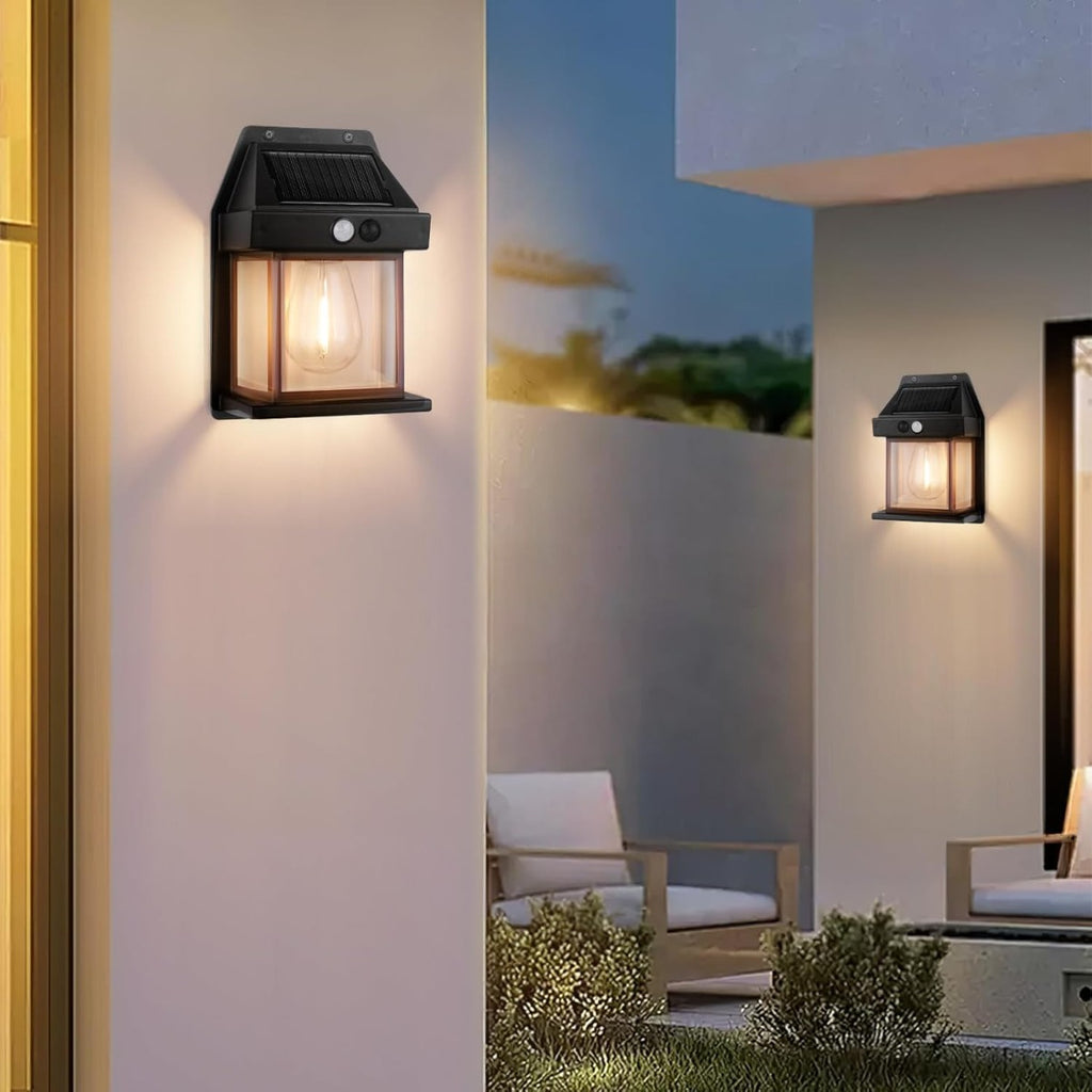 Lampada Solare da Parete LED con Sensore di Movimento, 3 Modalità di Illuminazione, Impermeabile IP65 per Esterni