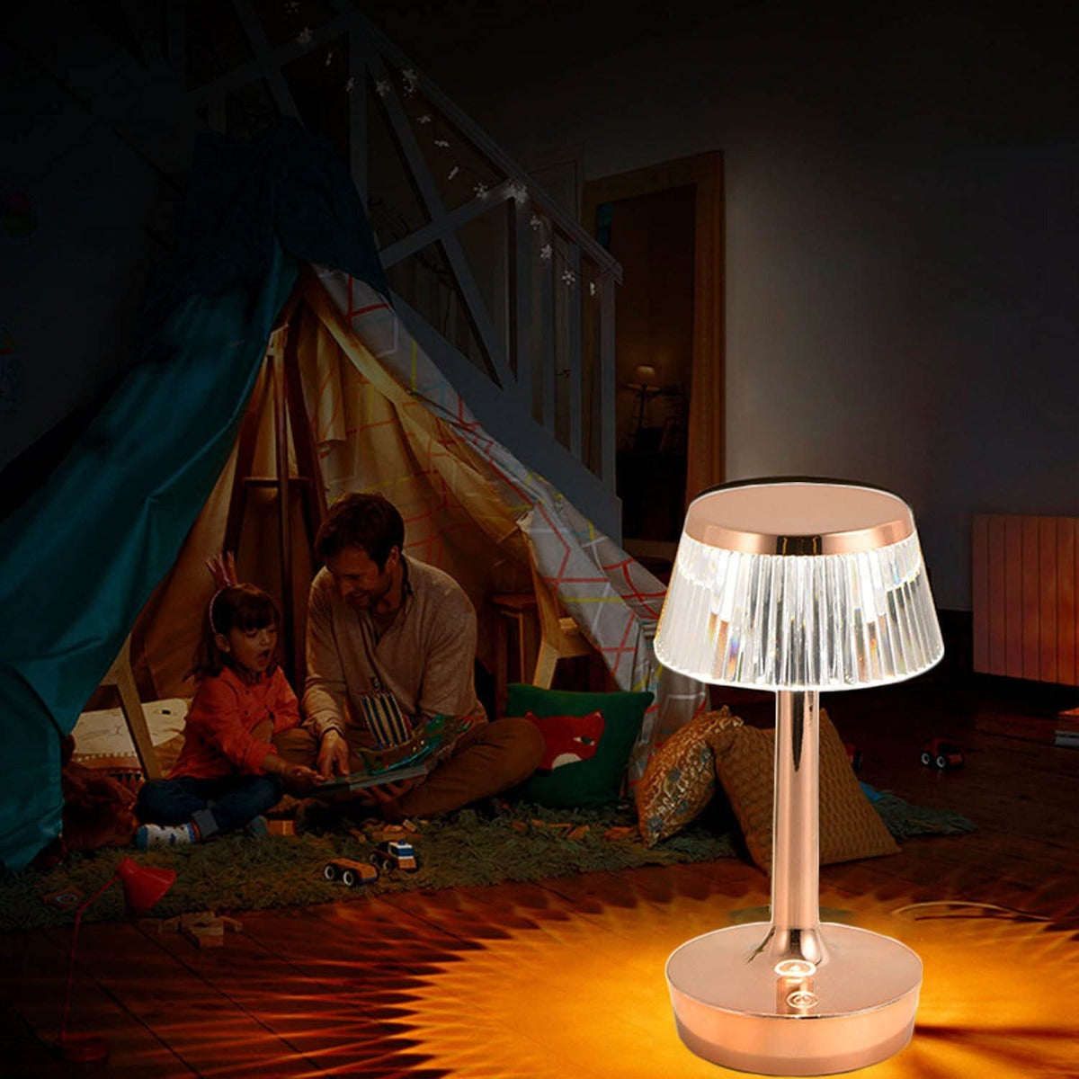 Lampada da tavolo ristorante led wireless dimmerabile con batteria lampada da scrivania bar decorazione ricaricabile touch con paralume in cristallo acrilico