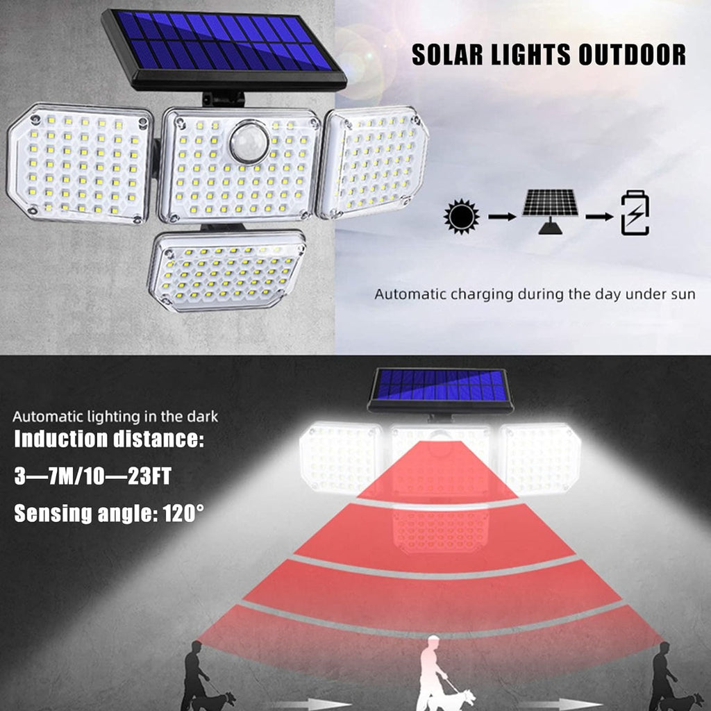 Luci solari led esterno 144 led faretti solari a led da esterno
