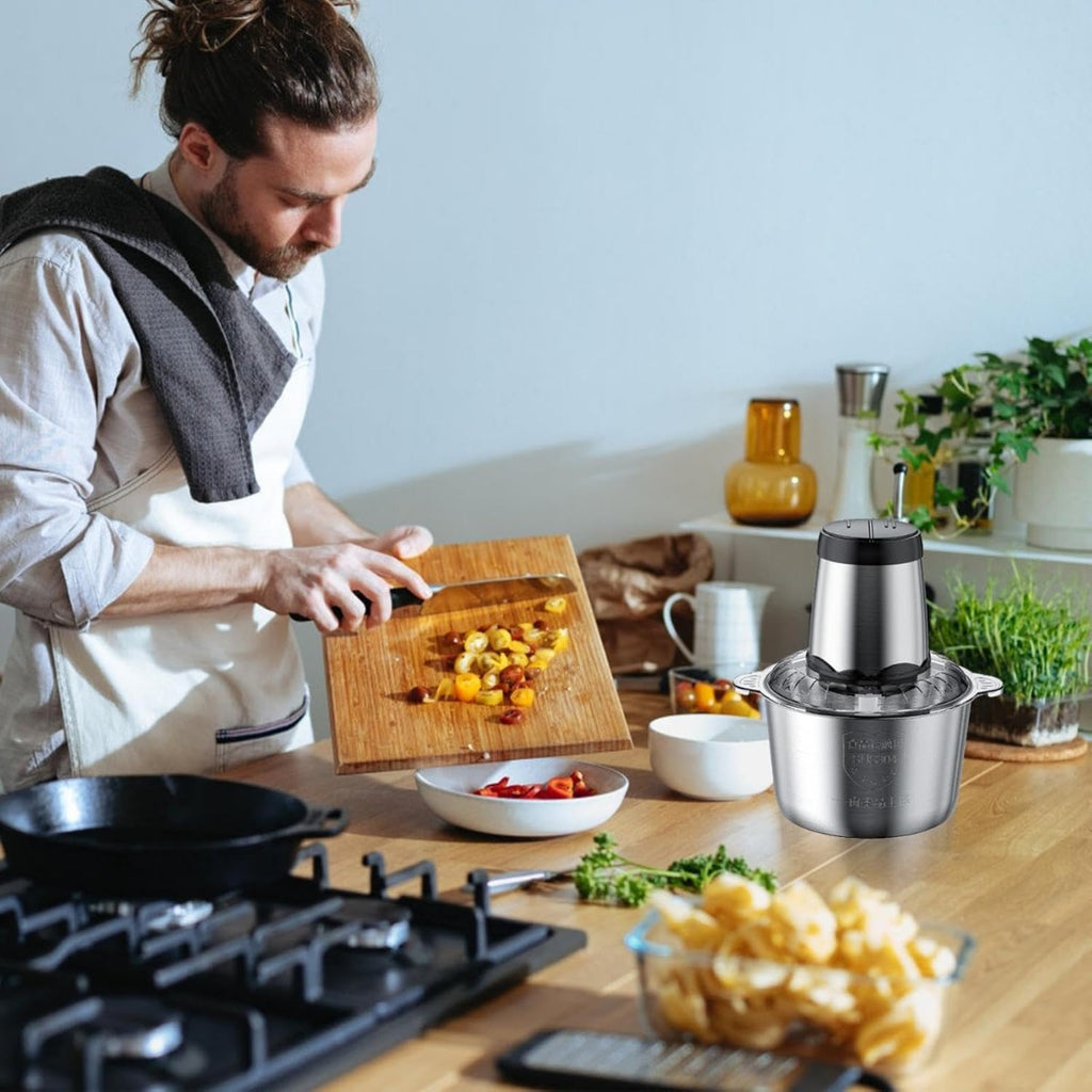 Tritatutto Elettrico da Cucina 3L con Ciotola Staccabile, Motore Potente e Velocità Regolabili, Ideale per Verdure, Cipolle, Frutta e Noci