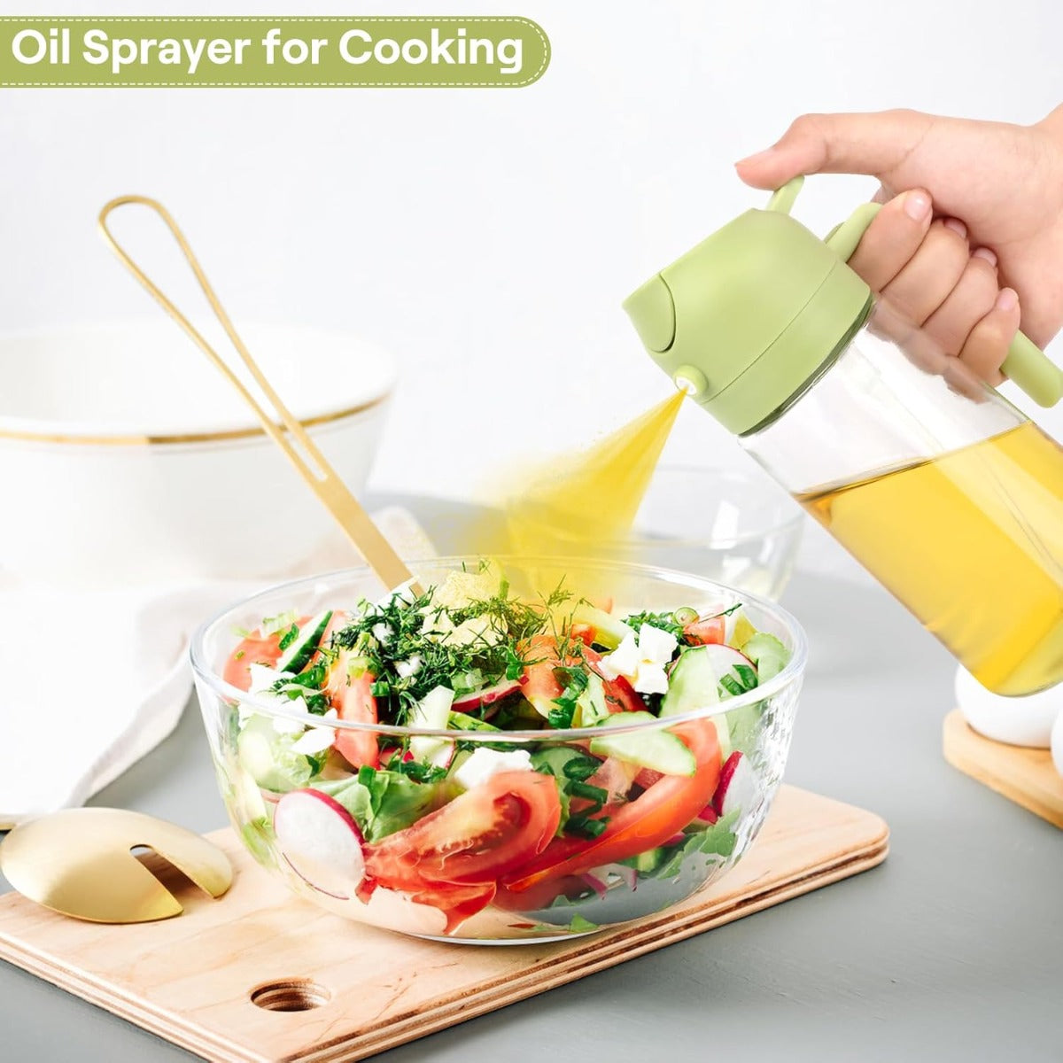 2 in 1 Spruzzatore e Dosatore di Olio, per Cucinare, Grigliare e Condire