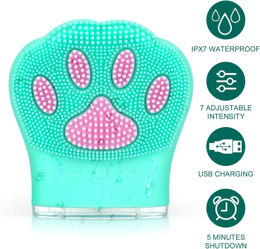 Spazzola Detergente Viso Sonica in Silicone - Ricaricabile, Impermeabile, con 7 Velocità di Vibrazione