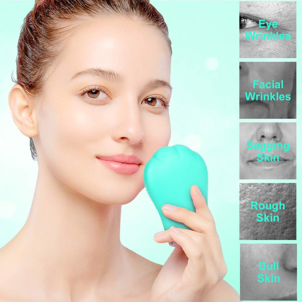 Spazzola Detergente Viso Sonica in Silicone - Ricaricabile, Impermeabile, con 7 Velocità di Vibrazione