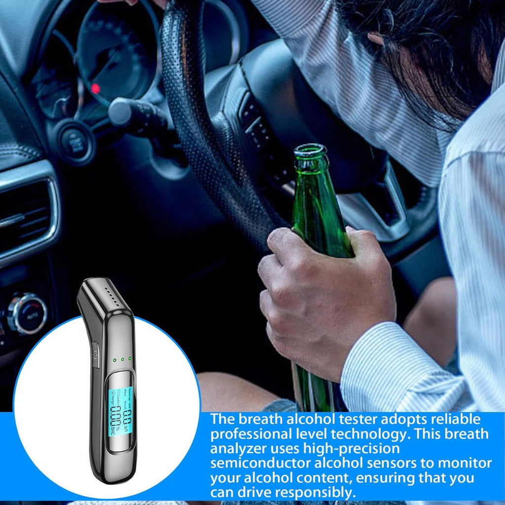 Rilevatore di Alcol Portatile con Ugello Igienico – Tester di Alcol con Sensore ad Alta Precisione