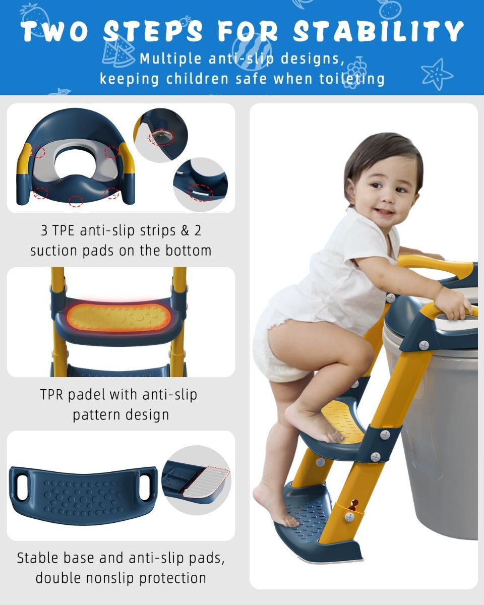 Riduttore WC per Bambini,Baby training WC vasino sedile con scaletta antislip
