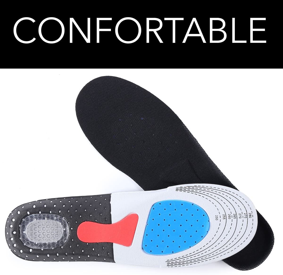 Solette gel dona sollievo al piede assorbe gli shock perfetta per lo sport, le passeggiate, la corsa, l’escursionismo, per uomo e per donna
