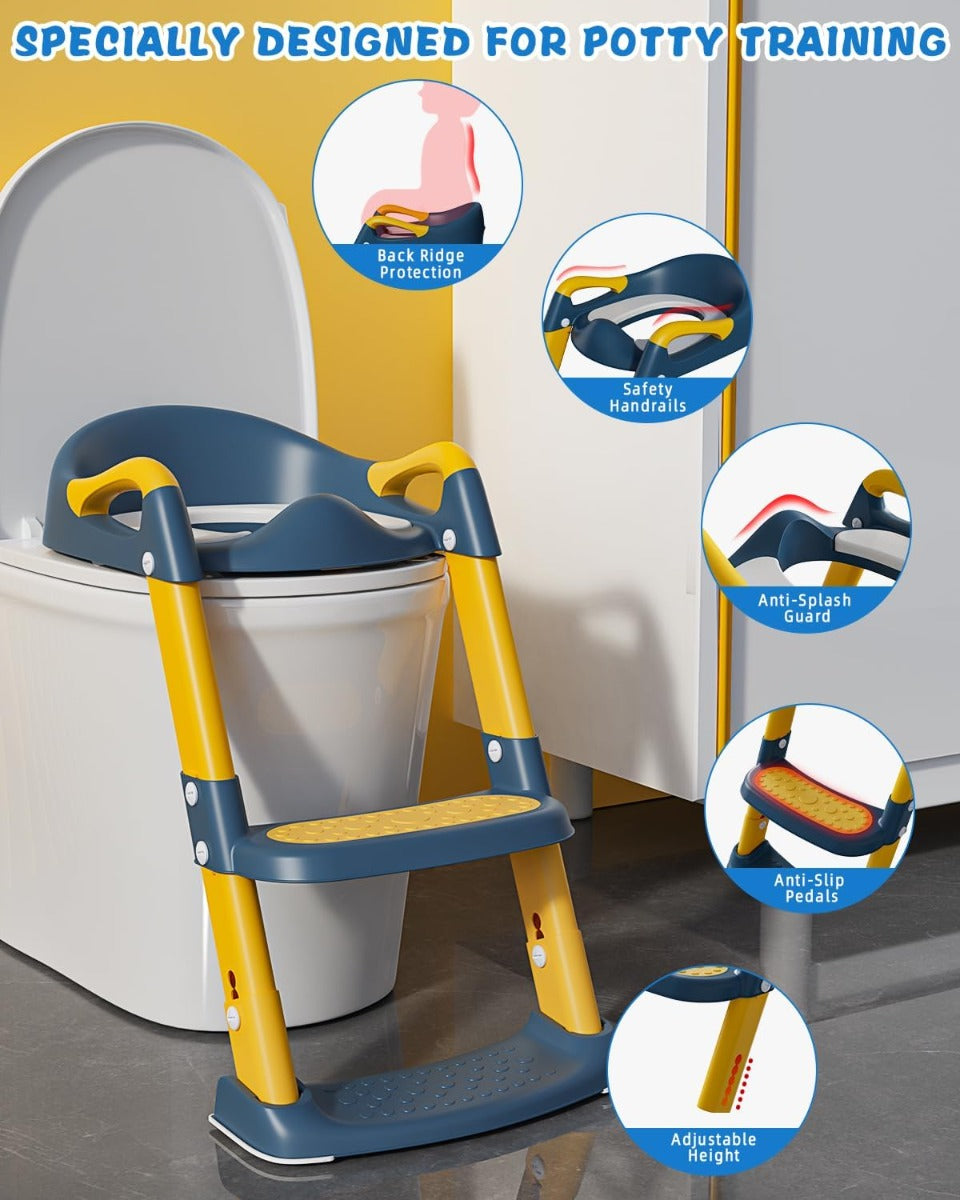 Riduttore WC per Bambini,Baby training WC vasino sedile con scaletta antislip